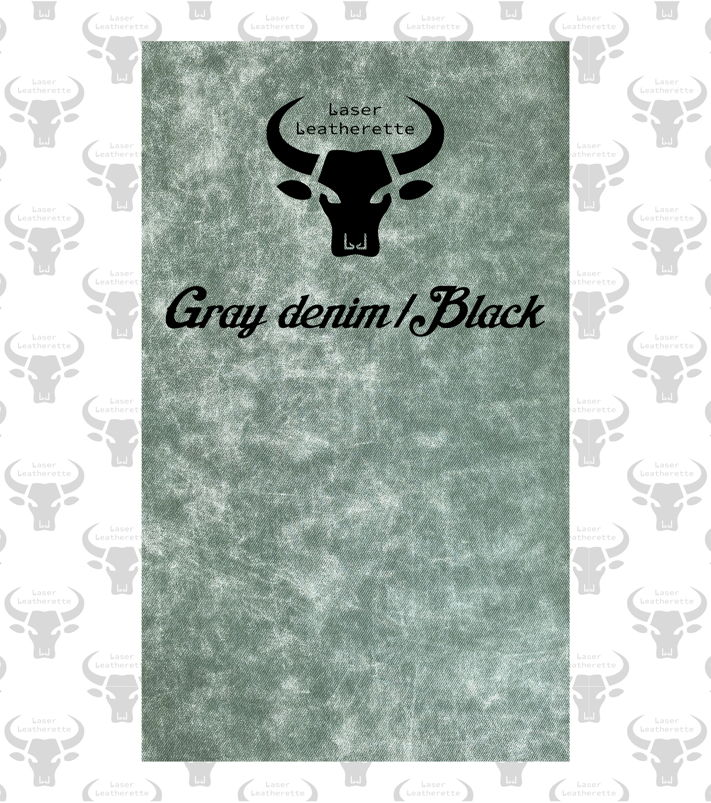 Denim - Worn Gray - 24"x12.25"x1.5mm Leatherette with adhesive (Twill weave texture)