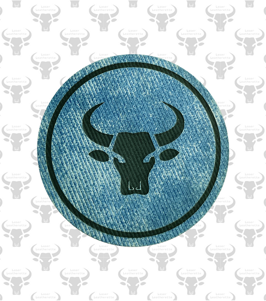 Denim - Worn Blue - 24"x12.25"x1.5mm Leatherette with adhesive (Twill weave texture)