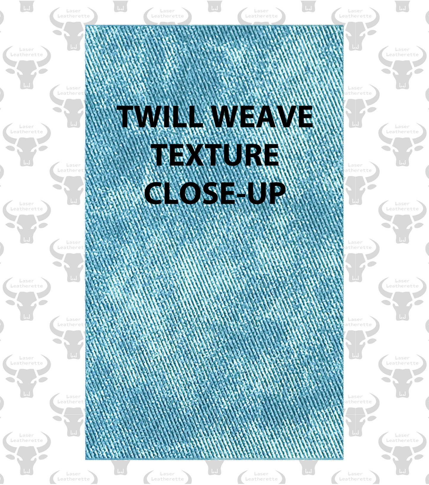 Denim - Worn Blue - 24"x12.25"x1.5mm Leatherette with adhesive (Twill weave texture)